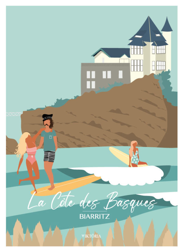 Posters - Poster de surf Biarritz - viktoria