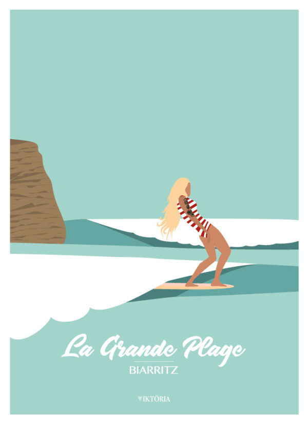 Affiches - Affiche de surf Biarritz - viktoria