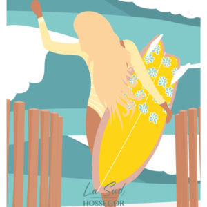 AFFICHE LES NENETTES Affiche de surf Hossegor - plage de La Nord