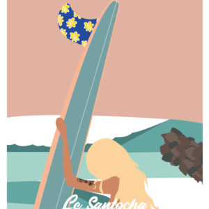 Affiche de surf le santocha Capbreton- Hossegor