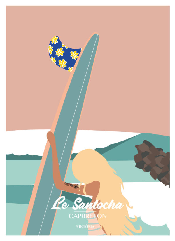 Affiche de surf le santocha Capbreton- Hossegor