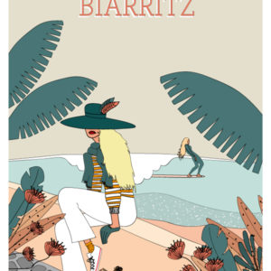 Affiches - Affiche de surf BIARRITZ- viktoria - GUETHARY