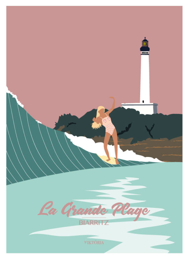 Affiches - Affiche de surf Biarritz - viktoria - Sac de surf - surfstrap