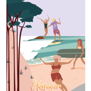 AFFICHE LES NENETTES HOSSEGOR AFFICHE SURF