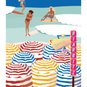 AFFICHE LES NENETTES HOSSEGOR AFFICHE SURF BIARRITZ