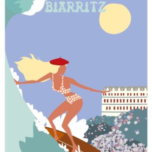 AFFICHE LES NENETTES Affiches - Affiche de surf BIARRITZ- viktoria