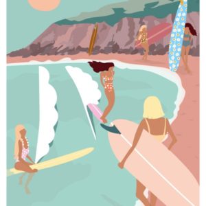 AFFICHE LES NENETTES Affiches - Affiche de surf BIARRITZ- viktoria