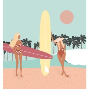 AFFICHE LES NENETTES Affiches - Affiche de surf BIARRITZ- viktoria