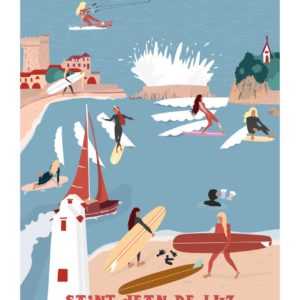 AFFICHE LES NENETTES Affiches - Affiche de surf BIARRITZ- viktoria