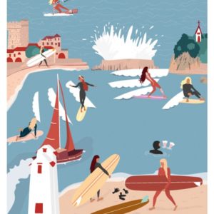 AFFICHE LES NENETTES Affiches - Affiche de surf BIARRITZ- viktoria