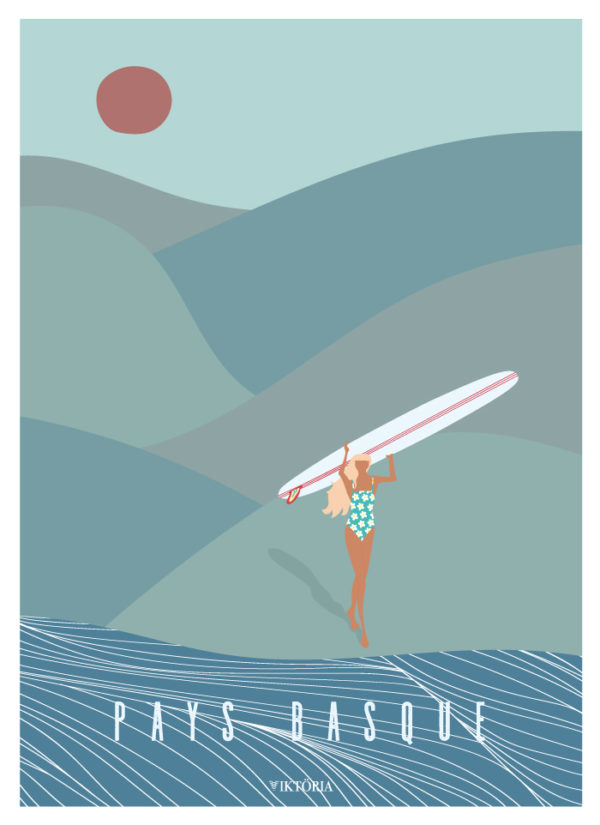 Affiche de surf Pays Basque. - Sac de surf - surfstrap