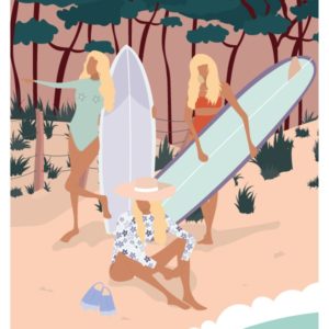 AFFICHE LES NENETTES Affiches - Affiche de surf BIARRITZ- viktoria