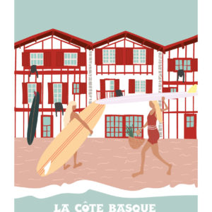 AFFICHE LES NENETTES HOSSEGOR AFFICHE SURF BIARRITZ