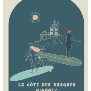 AFFICHE LES NENETTES women on waves, illustration de surf