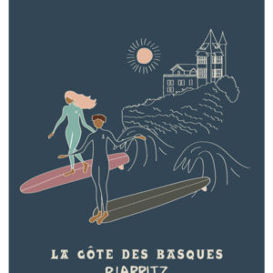 AFFICHE LES NENETTES women on waves, illustration de surf