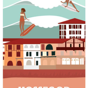 AFFICHE LES NENETTES Affiches de plage - Les surfeuses - Women on waves - lllustration de surf