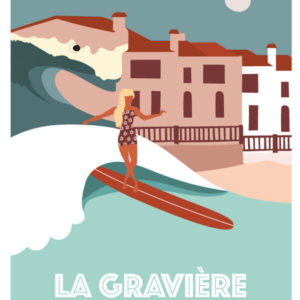 AFFICHE LES NENETTES Affiches de plage - Les surfeuses - Women on waves - lllustration de surf