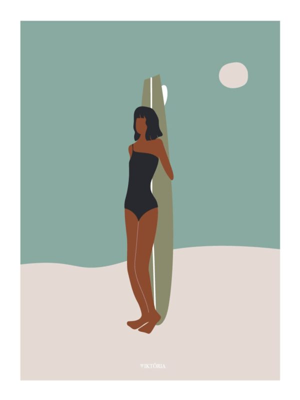 AFFICHE LES NENETTES Affiches de plage - Les surfeuses - Women on waves - lllustration de surf