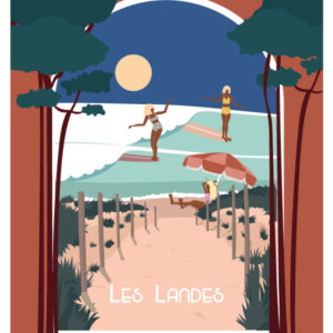 AFFICHE LES NENETTES Affiches de plage - Les surfeuses - Women on waves - lllustration de surf