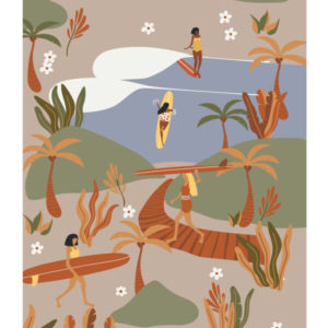 AFFICHE LES NENETTES Affiches de plage - Les surfeuses - Women on waves - lllustration de surf