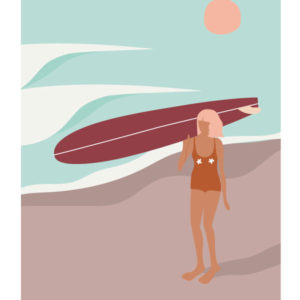 AFFICHE LES NENETTES Affiches de plage - Les surfeuses - Women on waves - lllustration de surf