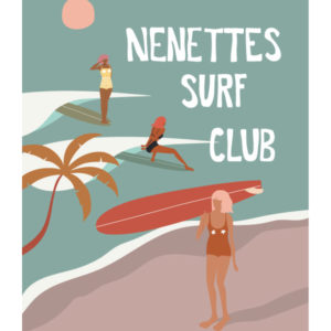 Affiches de plage - Les surfeuses - Women on waves - lllustration de surf