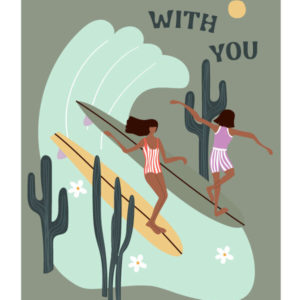 AFFICHE LES NENETTES Affiches de plage - Les surfeuses - Women on waves - lllustration de surf