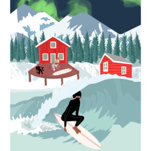 AFFICHE LES NENETTES AFFICHE SURF LOFOTEN NORVEGE