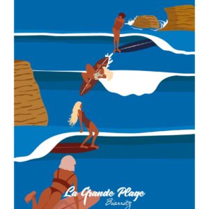 AFFICHE LES NENETTES HOSSEGOR AFFICHE SURF BIARRITZ